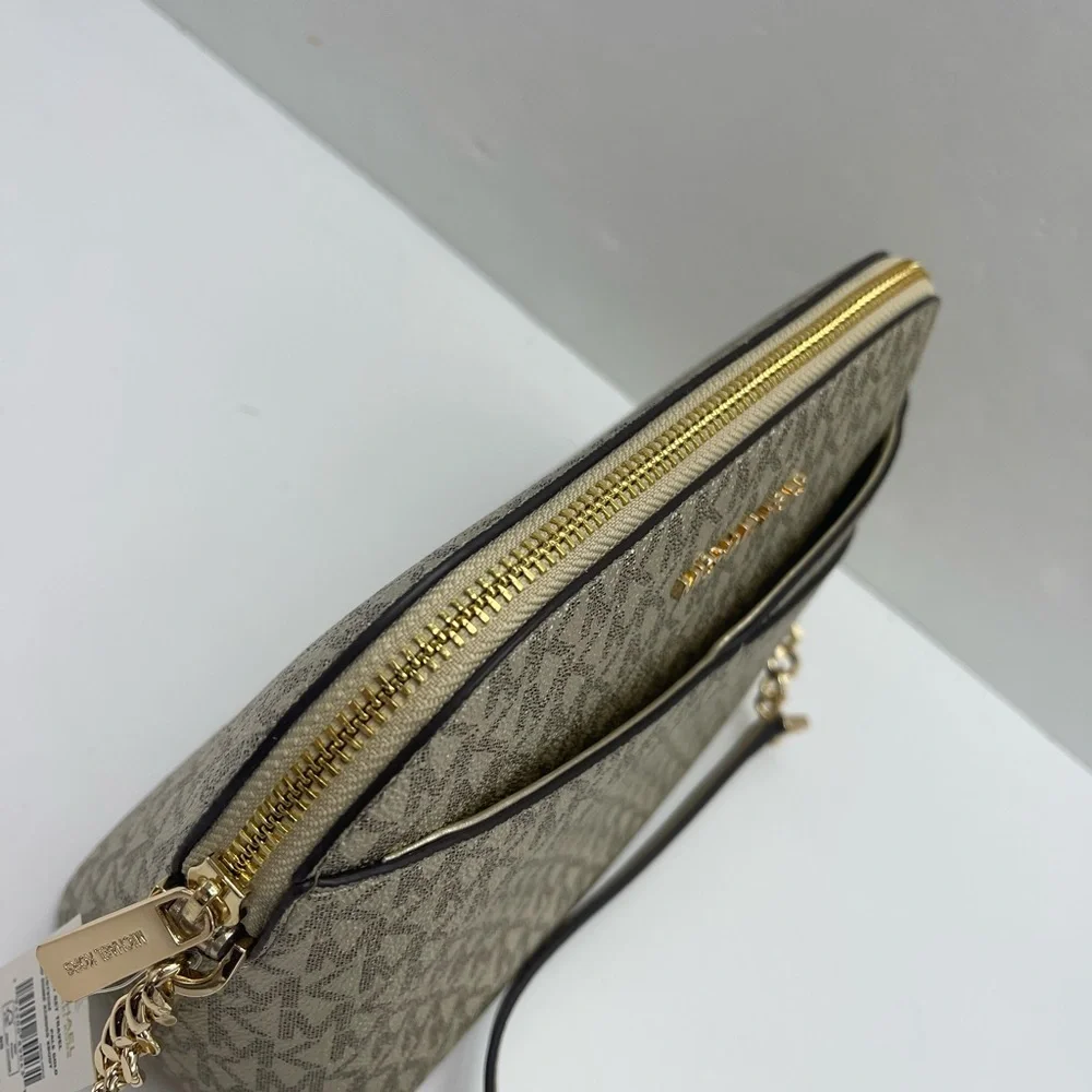 Michael Kors Jet Set Travel Signature Md Dome Crossbody  XCROSS XBODY Pale Gold